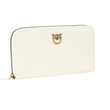 Pinko Damen Ryder Zip Around Kalbsleder Seide Reisezubehör-Brieftasche, wgq_lila-Antique Gold im Sale